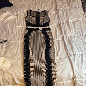 Bodycon Black and Cream 2 piece outfit